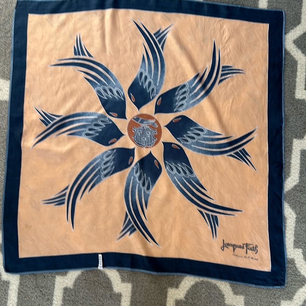 JACQUE FATH  Vintage Silk Scarf.